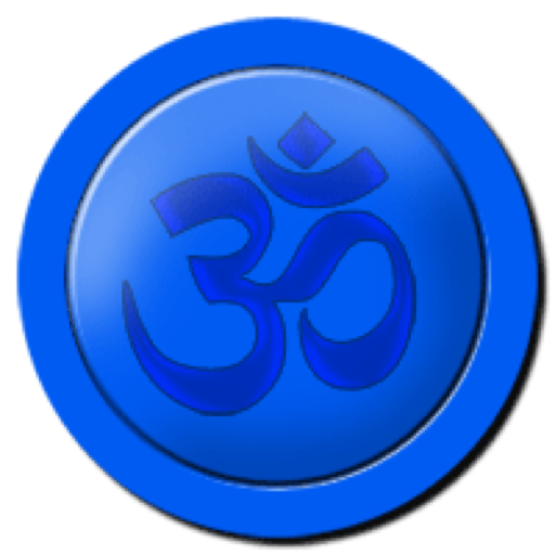 The glossy blue Om badge from InstantOm, 2008